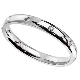 Fantasy Forge Jewelry Eternity Anniversary Ring Womens Stainless Steel Cubic Zirconia Wedding Band Size 5