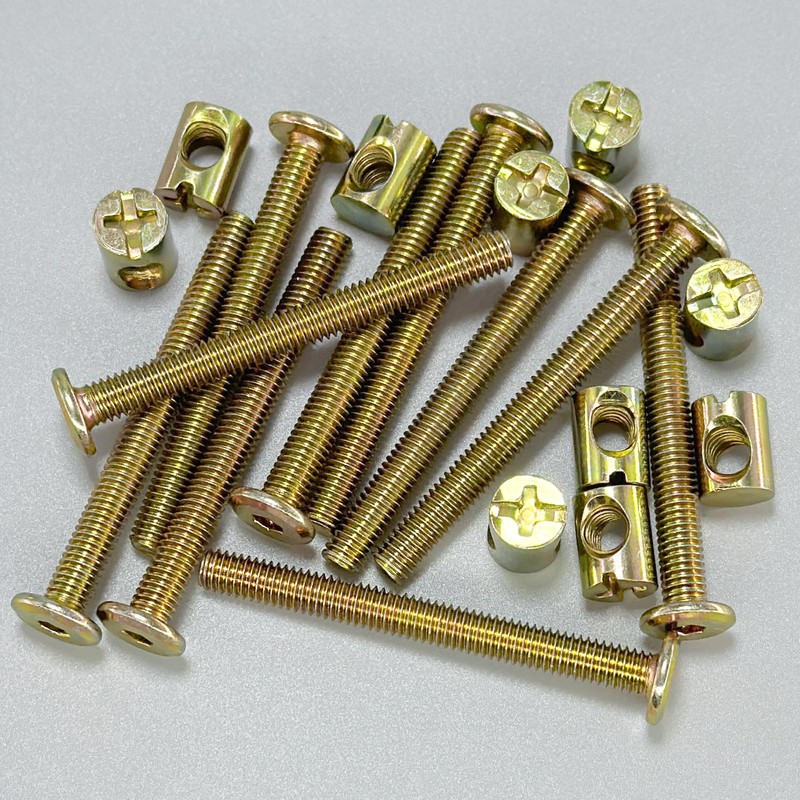 10-Set M6 Furniture Bolt and Nut Kit, Hex Socket Bed