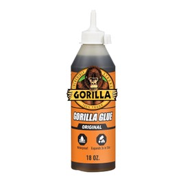Gorilla Pegamento original Gorilla Glue, pegamento de poliuretano impermeable, botella de 18 onzas, marrón, (paquete de 1)