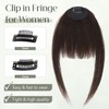 Clip in Fringe Human Hair Jet Black Bangs Fringe Clip