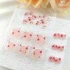 Square Press on Toenails Short Fake Toe Nail with Red