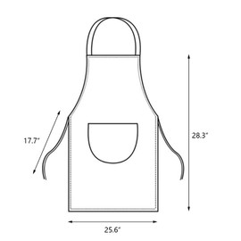 ATRDTO Women Kitchen Apron with Hand Wipe Pockets，Big Pocket,Hand-wiping, Waterproof for Cooking Baking-Black