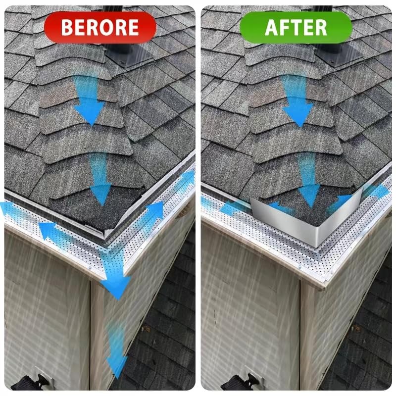 4 PCS Gutter Valley Splash Guards,Rain Gutter Valley Roofing Gutter