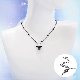 ZKBKJSPZJB Crescent Moon Quartz Crystal Witchy Earrings, Gothic Mermaid Festival Wedding Occult Boho Crystal Accessories Earrings Gothic jewelry, Zinc, quartzite