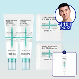 Mediheal [션과함께 X 메디힐] 마데카소사이드 선세럼 2개+선스틱 2개(+선세럼 15g 1개 증정) [Shawn with X MediHeal] Madecassoside Sun Serum 2 pcs + Sun Stick 2 pcs (+ free Sun Serum 15g 1 pc)