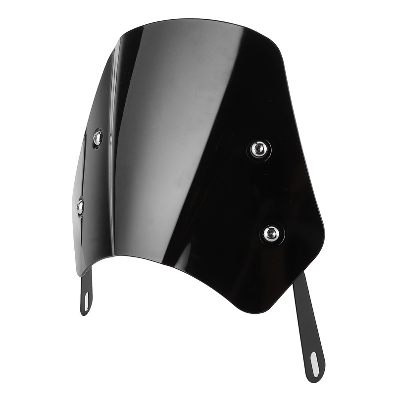 Universal Motorcycle Windshield Wind Deflector Screen W/Mounting Bracket for 5‑7inBlack