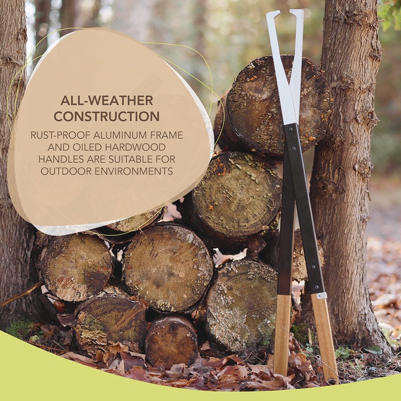 KABIN Fire Tong Log Grabber – Extra Long Firewood Claw