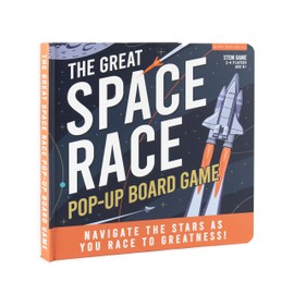 Gift Republic Great Space Race Pop-Up Board Game - STEM Learning Game with 3D Levels - Educational Family Board Game for Kids Ages 6+, 2–4 Player Space Adventure