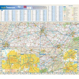 Tennessee State Wall Map - 20.75" x 18.5" Laminated
