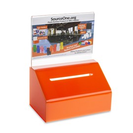 Acrylic Heavy Duty Donation/Ballot Box with Lock and Sign Holder