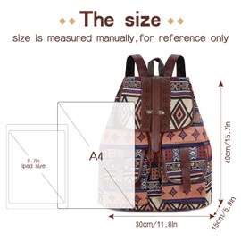 EliteHomeComforts Backpack Women's Backpack Hippie Leisure Backpack Travel Backpack Laptop Backpack Women's Colourful Multicoloured Indian Style Polyester Daypack Daypack for School Backpack Girls,