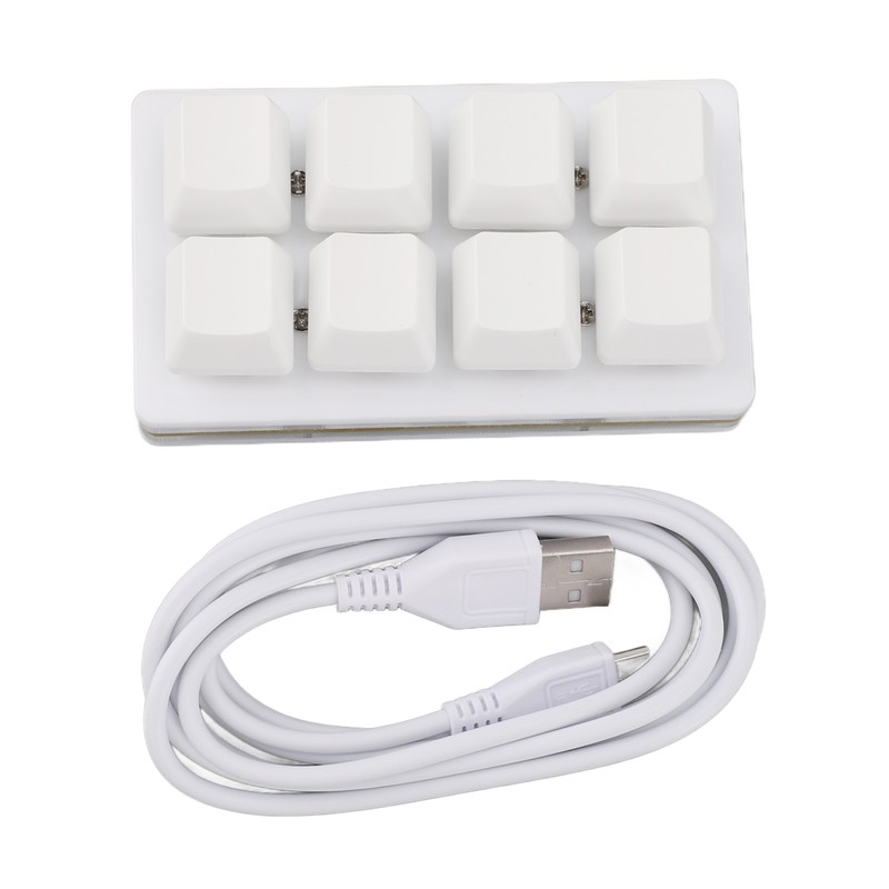 8 Key Keyboard Blue Switch Hot Swappable Copy Paste Shortcuts