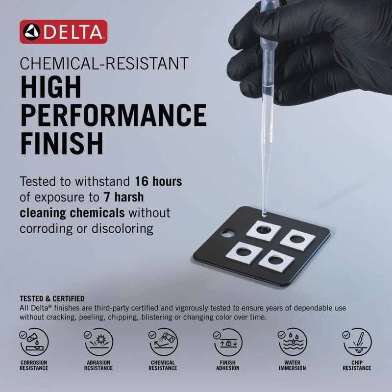 Delta Nicoli Matte Black Bathroom Faucet 3 Hole, 8 Inch