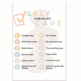 Self Care Checklist Classroom Poster - Self Love - School Counselor - Therapist Poster - Mental Health - 12 x 18 Inch - Classroom Decor - Classroom Must Haves - Back To School Decor - CPS0408