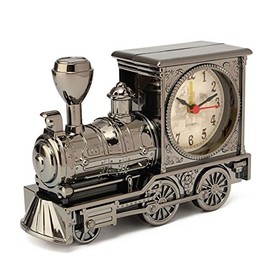 EsportsMJJ Vintage Fashion Train Shape Alarm Clock Decoration Quartz Movement