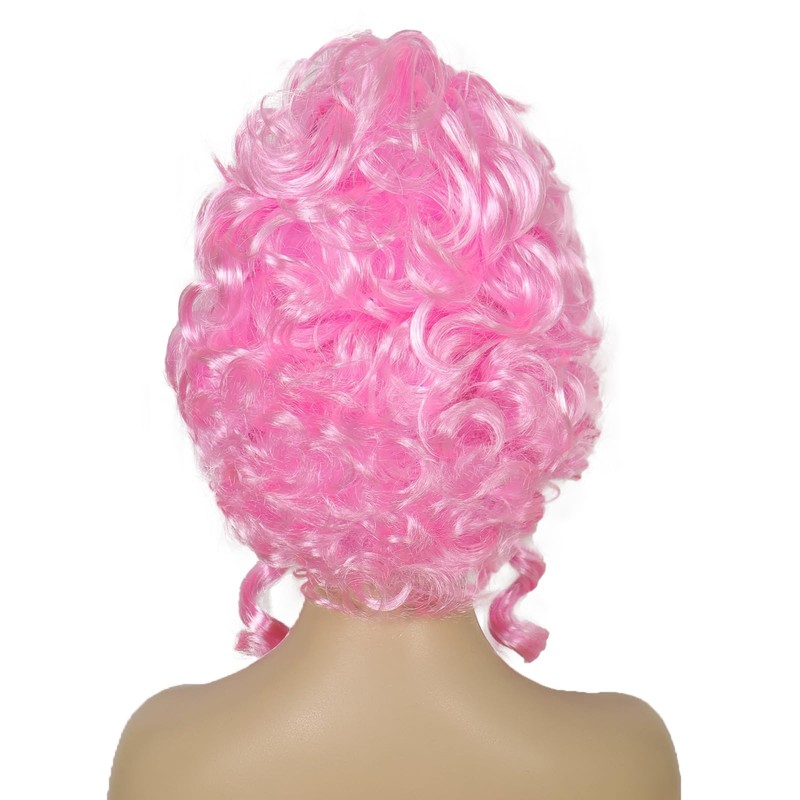 TIKJOYS Pink Beehive Wigs Rococo Wigs Baroque Wig Renaissance Wig