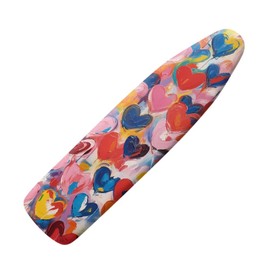 Suhoaziia Colorful Hearts Ironing Board Cover and Pad 54x15 with Hook and Loop Fastener Straps, Elastic Edges, Durable Ironing Board Cover with Thick Padding