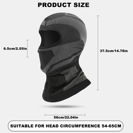 LYQQY Bicycle Winter Ski Mask, Ski Mask, Breathable and Stretchy, Windproof, Thermal Balaclava, Face Mask with Full Face Cover, Winter Ski Mask, Balaclava for Motorcycles, Skis, Bicycles, Black, black