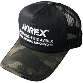 AVIREX USA Embroidered Patch Mesh Cap, Hat, Men’s, Women’s, Military, Summer, Baseball, Logo, NUMBERING Camouflage,