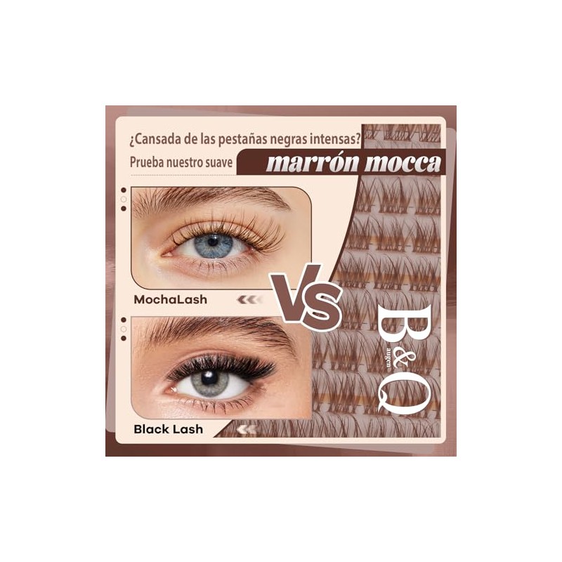 B&Q Pestañas Postizas Kit Completo Marrones Mochalash 01 Extensiones de