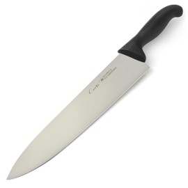 CURTA 12-inch Commercial-Grade Chef's Knife, NSF Listed, Ergonomic, Non-slip Black Handle, High Carbon 420 Stainless Steel Forged Blade Straight Edge, Dishwasher Safe, Rust Proof