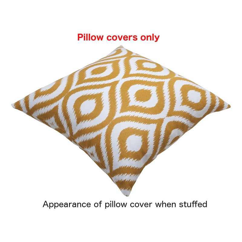 TreeWool (2 Pack Ogee Ikat Accent Cotton Canvas Cushion Covers