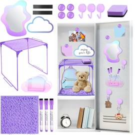 Denylo pro Magnetic Locker Accessories Kit Purple Back to School Essentials Locker Organizer Supplies Include Back to School Essentials