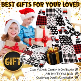 BUYYET Tractor Farm Fleece Flannel Blanket Receiving Blankets for Boys Girls Toddler Gifts Funny Animals Tractors Farmhouse Kids Throw Blanket Farm Animal Nursery Decor 40''x 50'' for Kids/Child