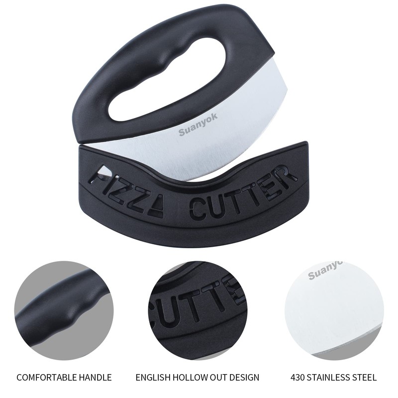 Suanyok Premium Pizza Cutter Food Chopper-Super Sharp Blade Stainless Steel