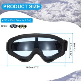 [PATIKIL] Dirt Bike Goggles 2pcs Motorcycle Goggles ATV Goggles Ski Goggles Racing Helmet Goggles Mountain Ring for Skiing Riding Skiing Riding Black Blue/Yellow Lens