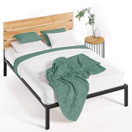 Zinus Paul Metal and Wood Platform Bed with Wood Slat Support, Twin