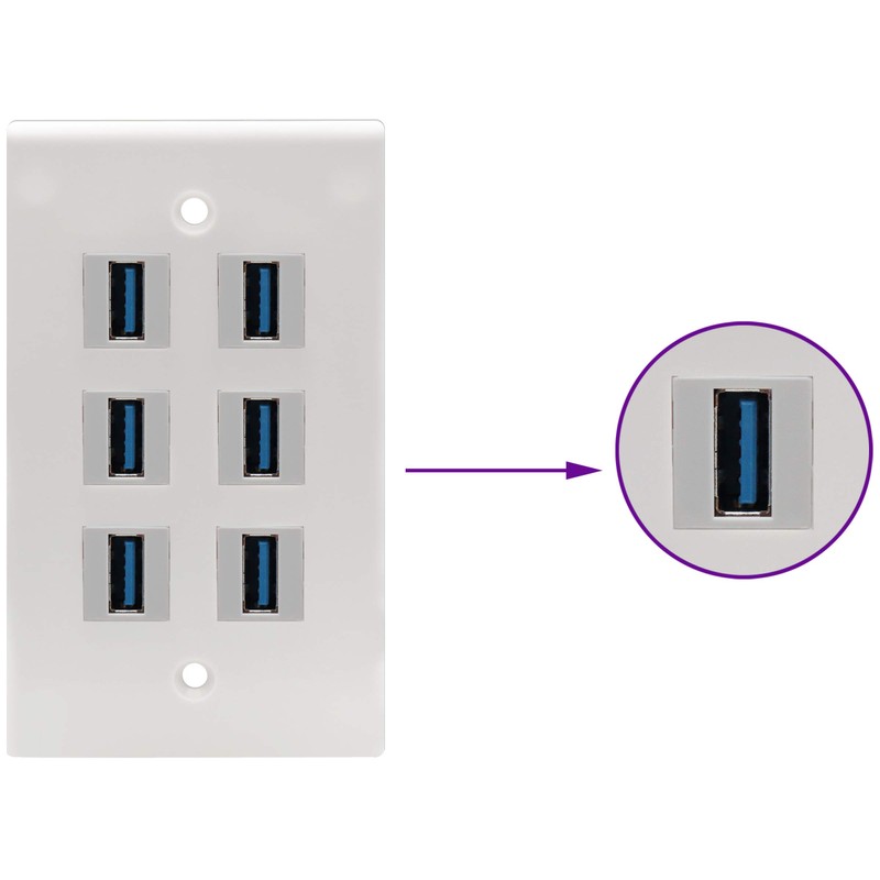 AAOTOKK Right Angle USB 3.0 Keystone Coupler 90 Degree USB