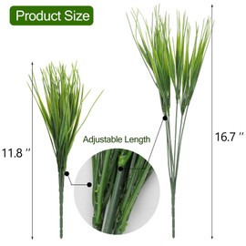 Tecbeauty 30 Bundles Artificial Outdoor Plants, Fake Wheat Grass Faux Plastic Plants UV Resistant Artificial Greenery Shrubs for Garden Patio Porch Window Box Decor