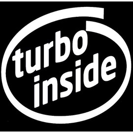 CCI Creative Concept Ideas Turbo Inside JDM Decal Vinyl Sticker|Cars Trucks Vans Walls Laptop| White |5.5 x 5 in|CCI710