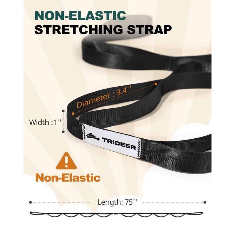 Trideer Stretching Strap Yoga Strap Physical Therapy for Home Workout,
