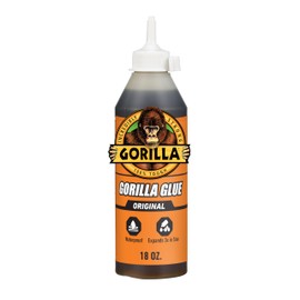 Gorilla Original Gorilla Glue, Brown, Waterproof Polyurethane Glue, 18 Ounce (Pack of 1) - Expands Into Materials, All Purpose