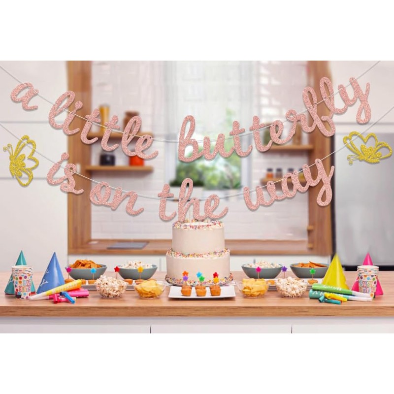Butterfly Baby Shower Decorations - A Little Butterfly is On