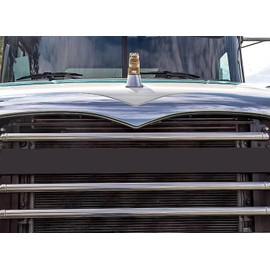 KOZAK Plastic Hood Emblem Name Plate Front Compatible with Mack Truck Logo Chrome Plus 2x22 Windshield Wipers and Kozak Reflective Vest