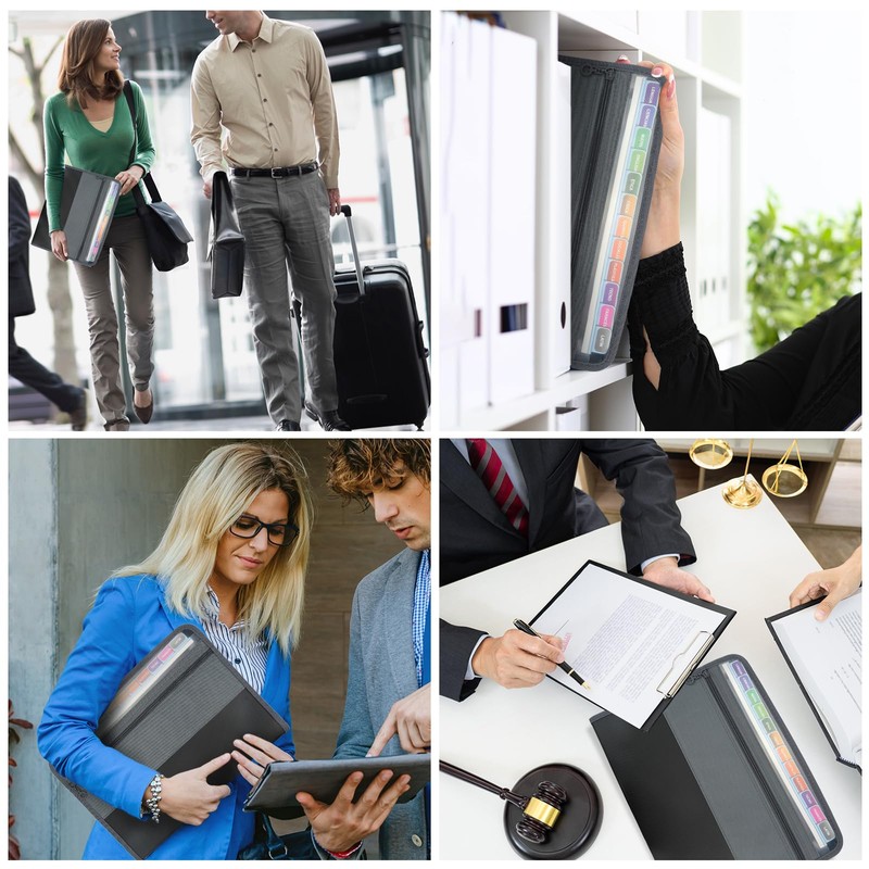 13 Pockets Extended Folder Organiser, Box Document Bags with Coloured