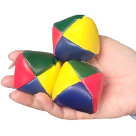 Colorful Set of Juggling Balls for Beginners and Professionals with Instructions! (2") Durable Simple Soft Mini Juggling Balls Vinyl Shells Plastic Beans (Juggling Balls, 6 Sets, 18 Balls)