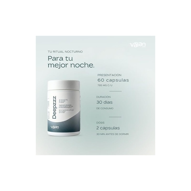 Valan Life Suplemento Alimenticio Deepzzz Zylaria Valeriana Gaba Cápsulas 785