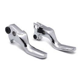 HTTMT- Chrome Shorty Brake Clutch Levers Compatible with Harley 96-03 XL/96-07 Dyna Touring/96-07 Softail 45075-07, 55798-10A [P/N: MT241-027ST-CD]