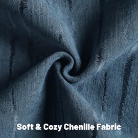 FUTEI Navy Blue Chenille Decorative Throw Pillow Covers 16x16 Inch Set of 2,Soft Embossed Striped Textured Cushion Case,Modern Home Decor for Couch Bed Living Room