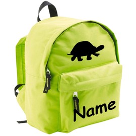 'Shirtinstyle "Turtle with Name Ideal For Nursery Children's Rucksack Sport And Leisure Green lime