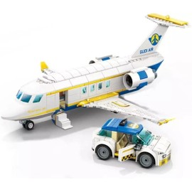General Jim's Toys White Business Airplane Two Vehicle Building Blocks Toy Bricks Set