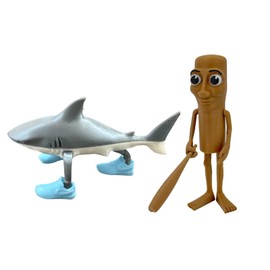 3D Figure and Tralalero Tralala, Brain Red Figures, Italian Brain Red Collection, 8 cm Wooden Man and Shark in Shoes, Collectibles for Meme Lovers, Original Decoration for Home or Office