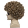 yuehong Short Dark Blonde Brown Curly Fluffy Afro Wig 70s