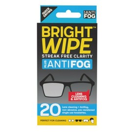 Bright Wipe Lens Cleaning Wipes + Anti-Fog Streak Free Clarity 20 Pack