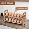 AOOHOOA Wooden Egg Holder Countertop, Stackable Wooden Egg Storage &