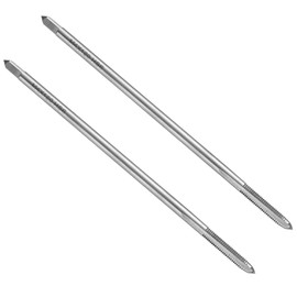 uxcell 2pcs Straight Flute Thread Taps, M4 x 0.7 H2 120mm Extra Long Metric Screw Machine Tap Threading Tapping Tools, High-Speed Steel 6542 (HSS 6542)
